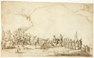Calvary (recto); Sketch of Lower Part of Right Leg (verso)