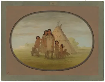 Camanchee Chief's Children and Wigwam