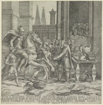 Camillus komt aan bij de Galliërs