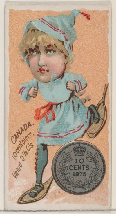 Canada, 10 Cent Piece, from the series Coins of All Nations (N72, variation 2) for Duke brand cigarettes