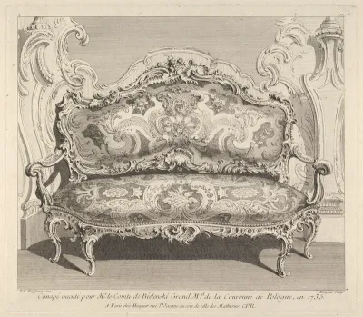 Canapé executé pour Mr. le Comte de Bielenski, from "Oeuvre de Juste Aurele Meissonnier"