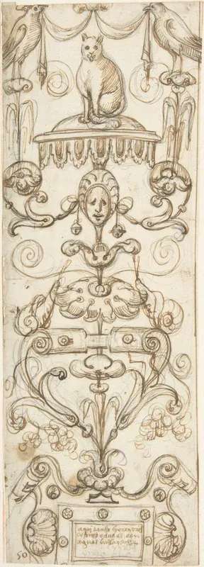 Candelabra Grotesque with a Cat