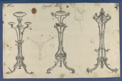 Candle Stands, in Chippendale Drawings, Vol. I