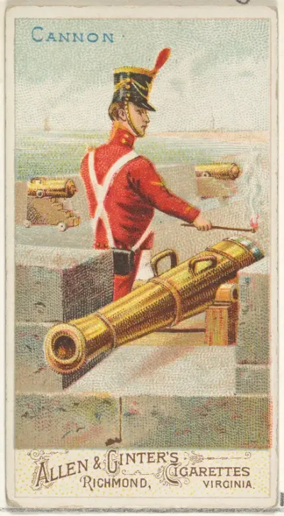 Cannon, from the Arms of All Nations series (N3) for Allen & Ginter Cigarettes Brands
