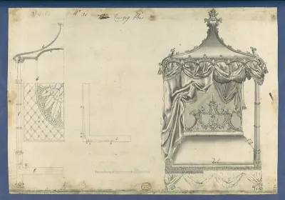 Canopy Bed, in Chippendale Drawings, Vol. I