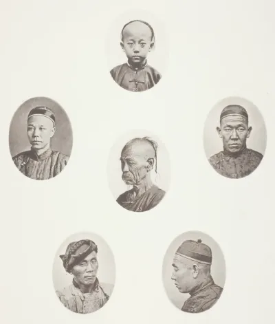 Cantonese Boy; Cantonese Merchant; Mongolian Male Head; A Venerable Head; A Labourer; Mongolian Male Head