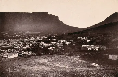 Cape Town, South Africa: part of the city with Table Mountain and Lion's Head