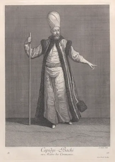 Capidgi-Bachi, ou Maitre des Ceremonies, plate 15 from "Recueil de cent estampes représentent differentes nations du Levant"