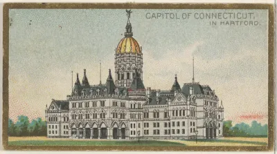 Capitol of Connecticut in Hartford, from the General Government and State Capitol Buildings series (N14) for Allen & Ginter Cigarettes Brands