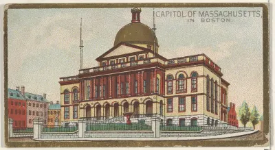 Capitol of Massachusetts in Boston, from the General Government and State Capitol Buildings series (N14) for Allen & Ginter Cigarettes Brands