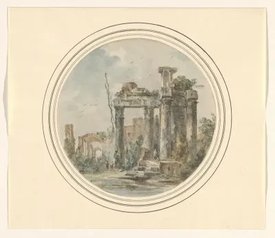 Capriccio met antieke ruïne