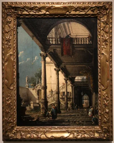 Capriccio with Colonnade in the Interior of a Palace