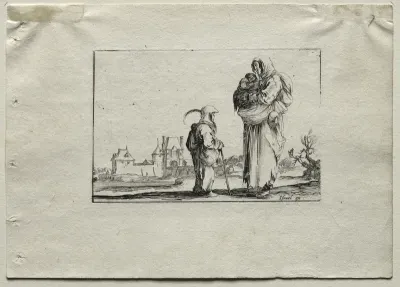 Caprices:  Beggar Woman with a Baby and a Little Girl
