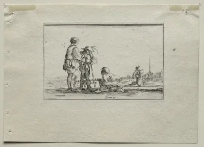 Caprices:  Two Standing Beggars and a Cripple