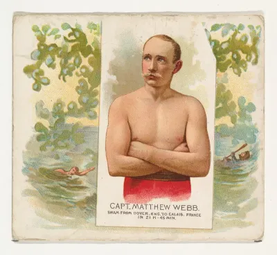 Captain Matthew Webb, Swam From Dover, England to Calais, France, from World's Champions, Second Series (N43) for Allen & Ginter Cigarettes