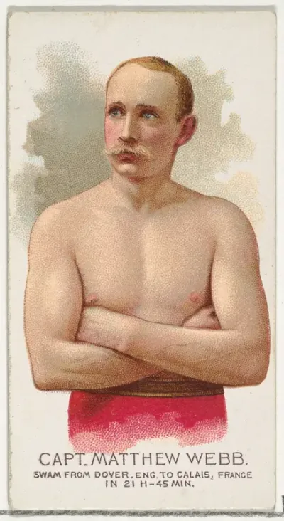 Captain Matthew Webb, Swam from Dover, England to Calais, France, from World's Champions, Series 2 (N29) for Allen & Ginter Cigarettes