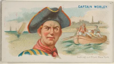 Captain Worley, Setting out from New York, from the Pirates of the Spanish Main series (N19) for Allen & Ginter Cigarettes