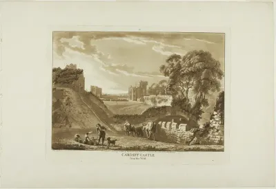 Cardiff Castle from the West, plate two from Twelve Views in Wales