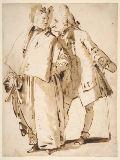 Caricature: An Elderly Couple
