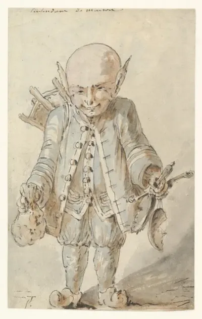 Caricature of a Junkman (recto); Caricature of a School Master (verso)