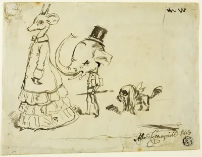 Caricature of Man, Woman and Dog