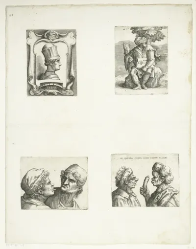 Caricature of Two Men’s Heads
