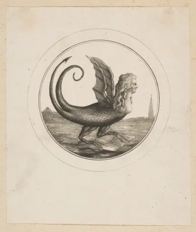 Caricature Showing Marie Antoinette as a Dragon