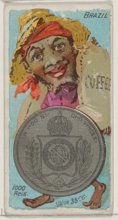 Caricatured Brazilian, 1000 Reis, from the series Coins of All Nations (N72, variation 2) for Duke brand cigarettes