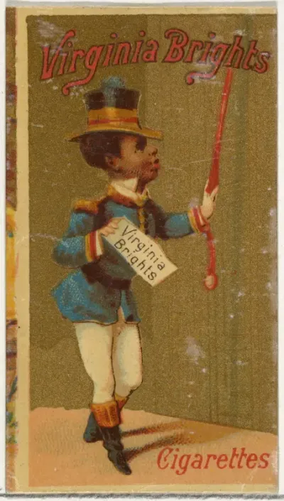 Caricatured Figure from the Girls and Children series (N64) promoting Virginia Brights Cigarettes for Allen & Ginter brand tobacco products