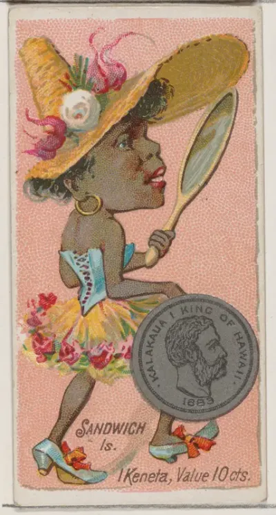 Caricatured  figure from the Sandwich Islands, 1 Keneta, from the series Coins of All Nations (N72, variation 2) for Duke brand cigarettes