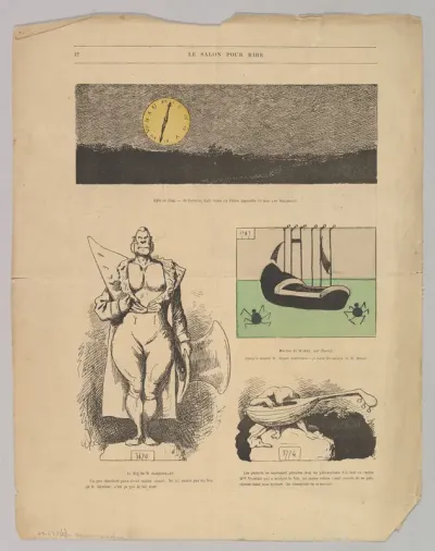 Caricatures of paintings by Daubigny and others, in "Le Salon Pour Rire"