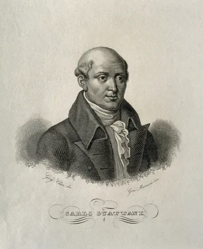 Carlo Guattani. Line engraving by G. Marcucci after G. Cleter