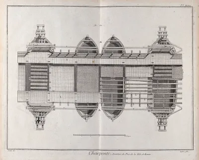Carpentry: the pontoon bridge at Rouen, plan