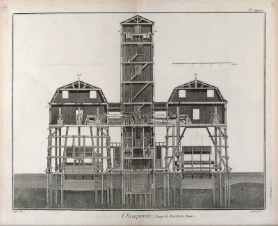 Carpentry: the pump on Notre Dame bridge, section
