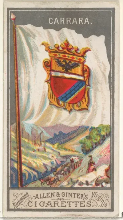 Carrara, from the City Flags series (N6) for Allen & Ginter Cigarettes Brands