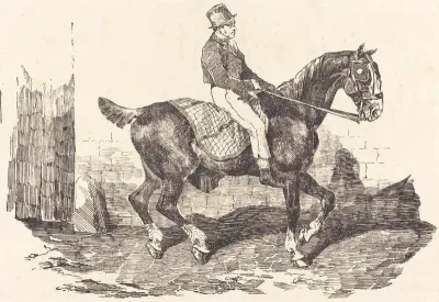 Carriage Horse Mounted by a Groom