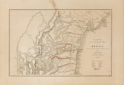 Carte de la Côte de l`Est du Brésil entre le 12e et le 15e degré de latitude du Sud d´après Arrow-Smith avec quelques rectifications