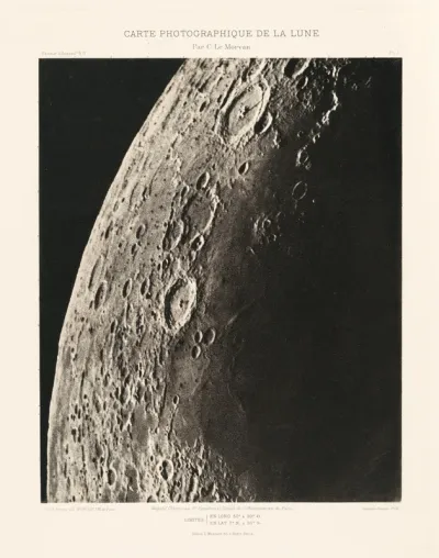 Carte photographique de la lune, planche I (Photographic Chart of the Moon, plate I)