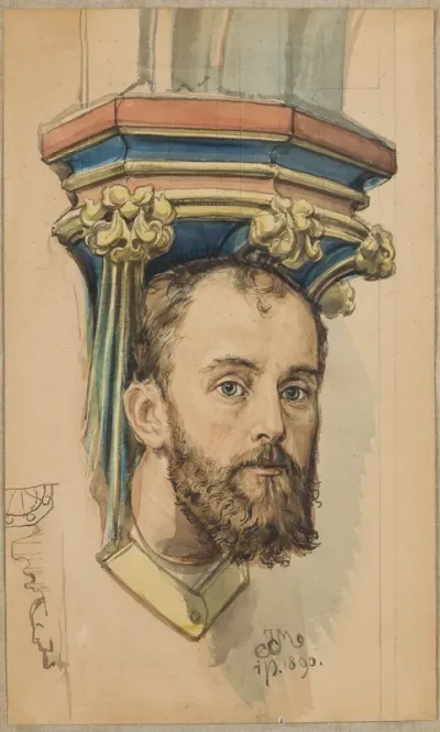 Carton for the polychrome from St Mary's Church - console in the shape of a male head (portrait of T. Stryjeński)