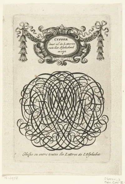 Cartouche boven een monogram