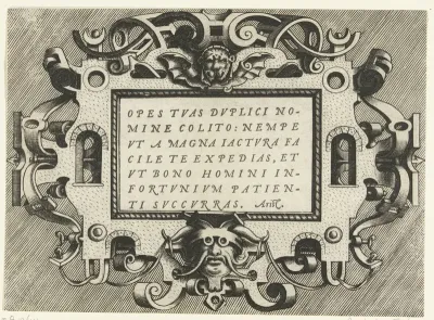 Cartouche met citaat Aristoteles