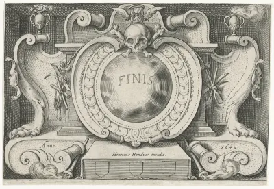 Cartouche met doodshoofd