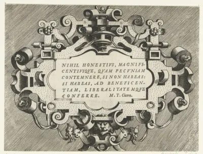 Cartouche met een citaat van Cicero