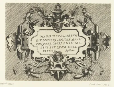 Cartouche met een citaat van Epictetus