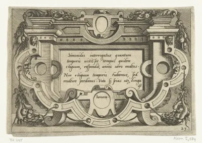 Cartouche met een citaat van Seneca