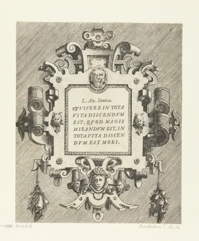 Cartouche met een citaat van Seneca