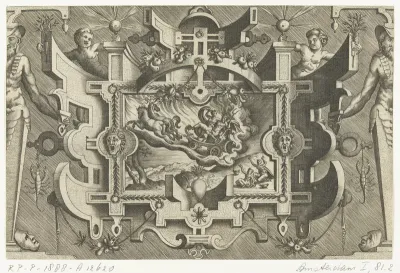 Cartouche met een voorstelling van de roof van Proserpina