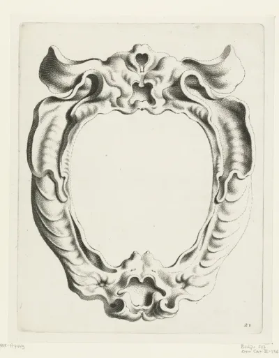 Cartouche met kwabornament met grote oren
