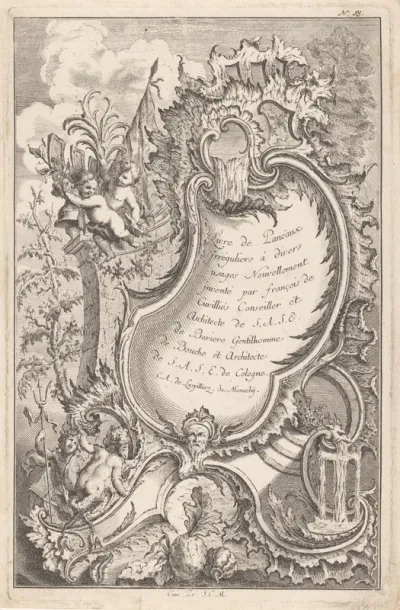 Cartouche met putti