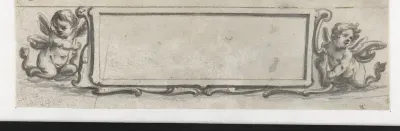Cartouche met twee putti
